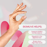 Étiquette Biomuve lisible sur l'emballage, informations claires.