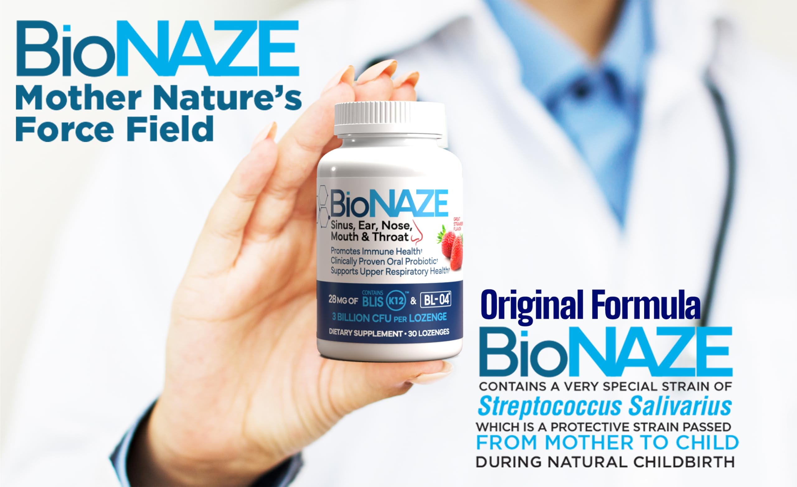 Emballage Bionaze reflétant une approche pratique de l'hygiène buccale.