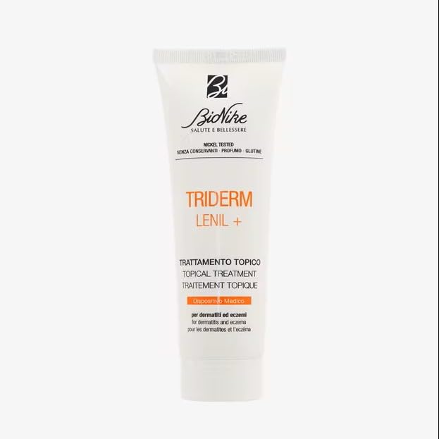 Texture crème apaisante Bionike Triderm Lenil+ pour peau sensible