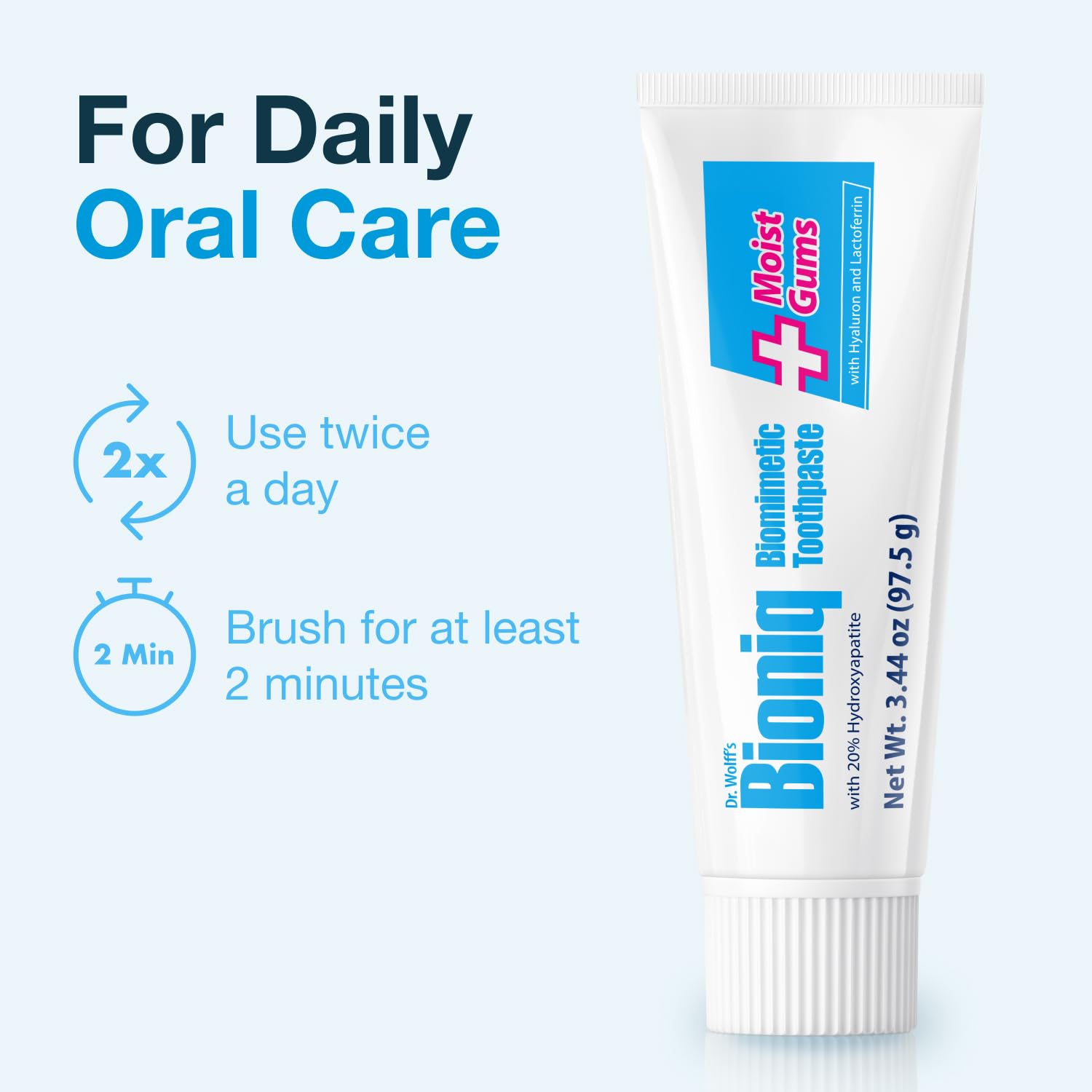 Texture crème menthe fraîche de la pâte dentifrice Bioniq Plus
