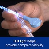 Curette lumineuse Bionix en acier inoxydable, précision améliorée.
