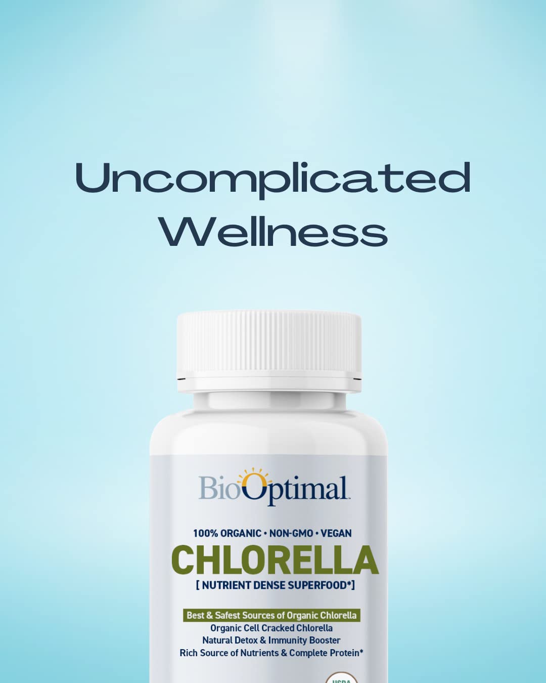 BioOptimal Chlorella : comprimés 500 mg pour un apport pratique au quotidien