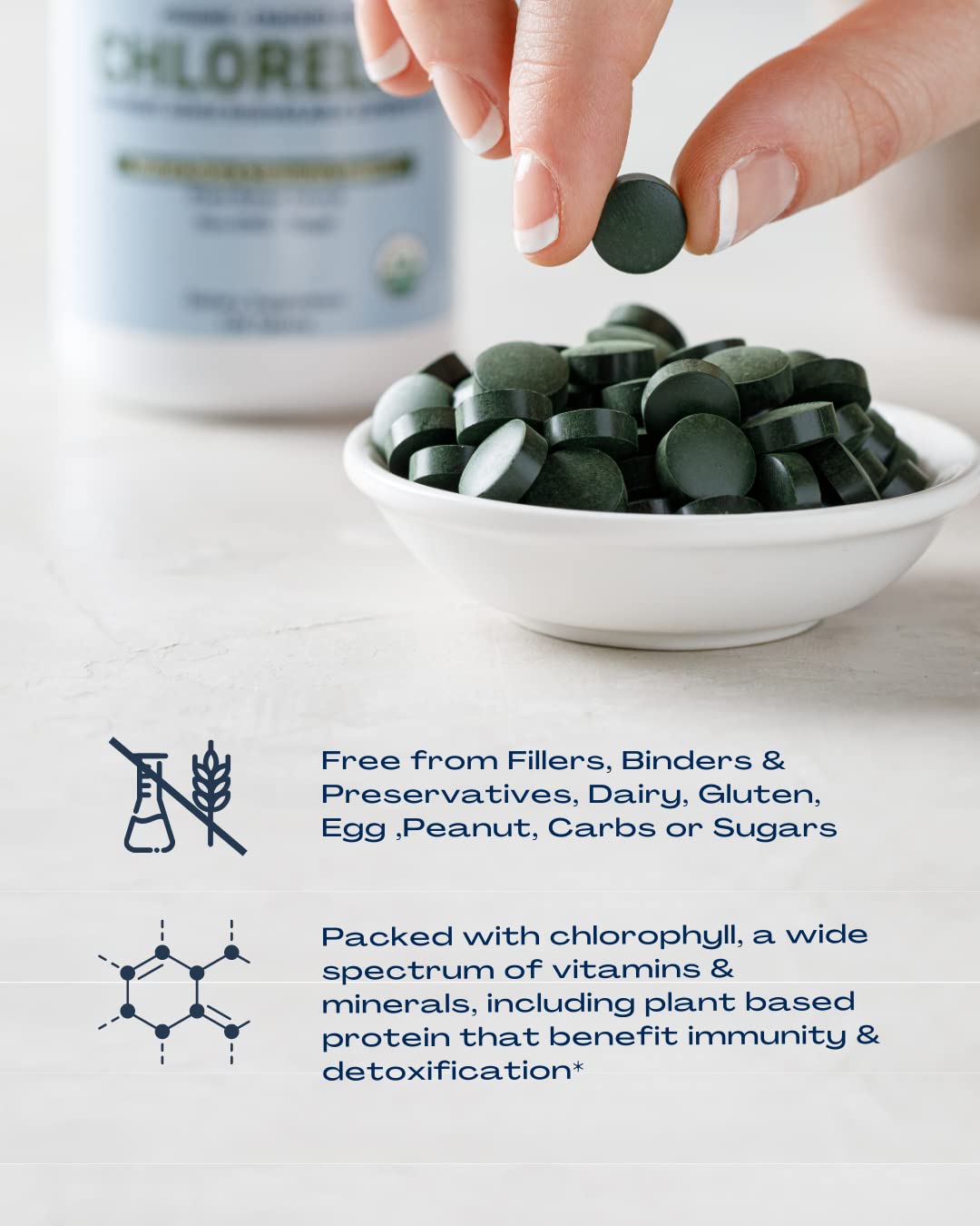 BioOptimal Chlorella : flacon pratique et facile à ranger
