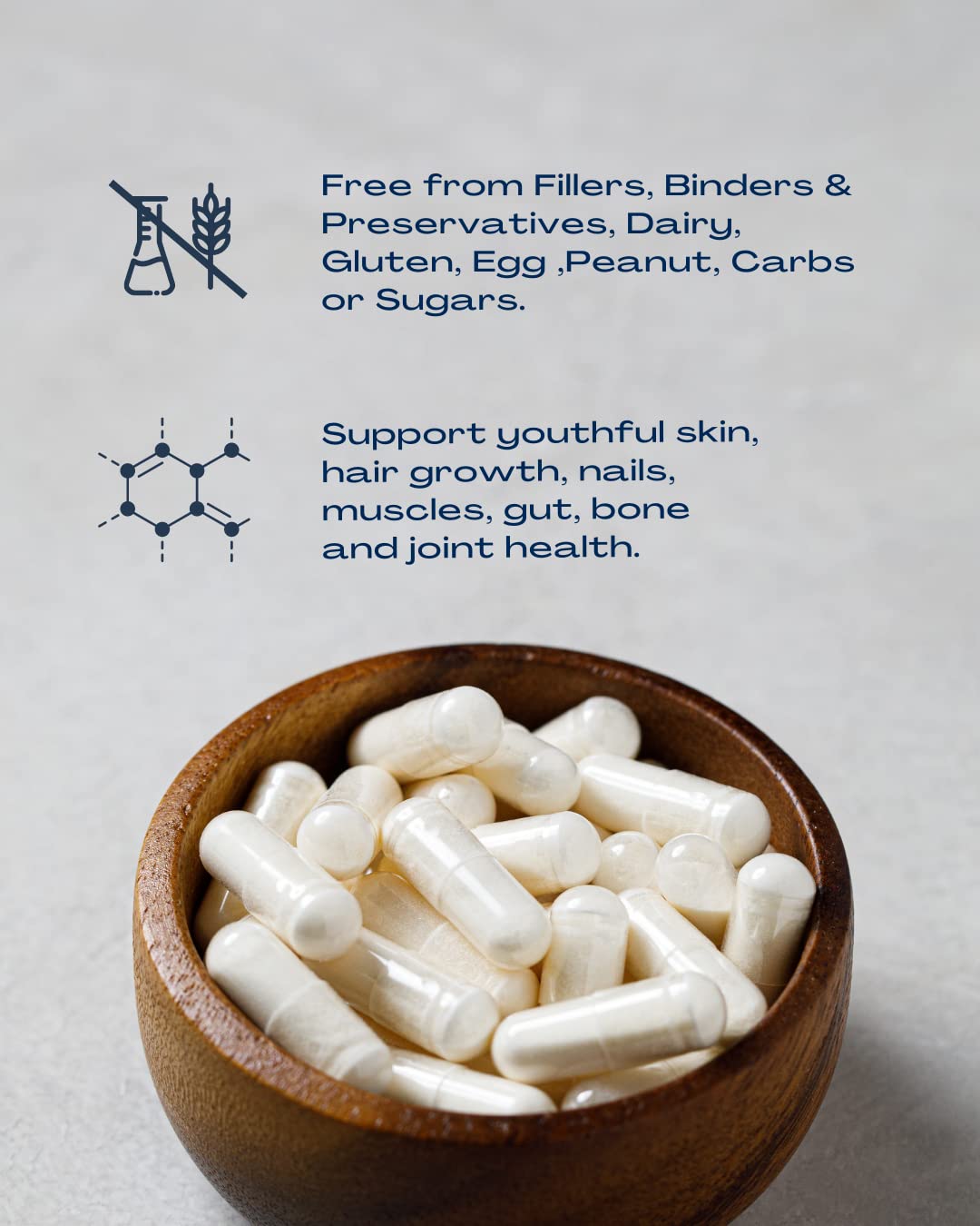 BioOptimal Collagen Peptides Capsules — sans OGM et ingrédients simples
