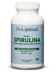 BioOptimal Spiruline: bouteille et etiquette claire pour une prise quotidienne aisée.