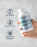 BioOptimal Spiruline: emballage eco-friendly et dosage clair pour 60 portions.