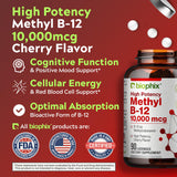 Pastilles Biophix Methyl B-12 cerise sur fond clair pour concentration.