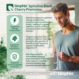 Biophix spiruline saveur cerise-noire dose quotidienne facile, énergie naturelle