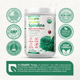 Biophix Spiruline cerise-noire mélange facile, soutient nutritionnel sans allergènes