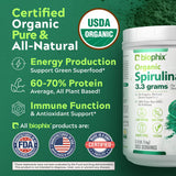 Biophix Spiruline Poudre – emballage bio, pratique pour toute la famille.