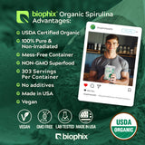Biophix Spiruline Organique – poudre pour smoothies, boostez vos boissons quotidiennes.
