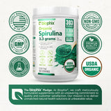 Biophix Spiruline Organique – poudre dans un verre, démarrer la journée sainement.