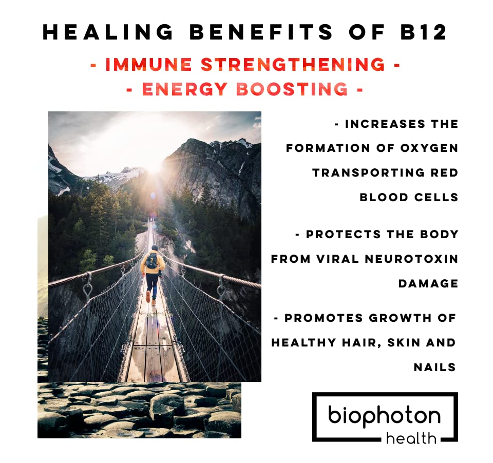 Biophoton Health vitamine B12 liposomale, goutte d’application pour votre routine.