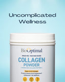 BioOptimal collagène en poudre — se mélange facilement dans un smoothie.