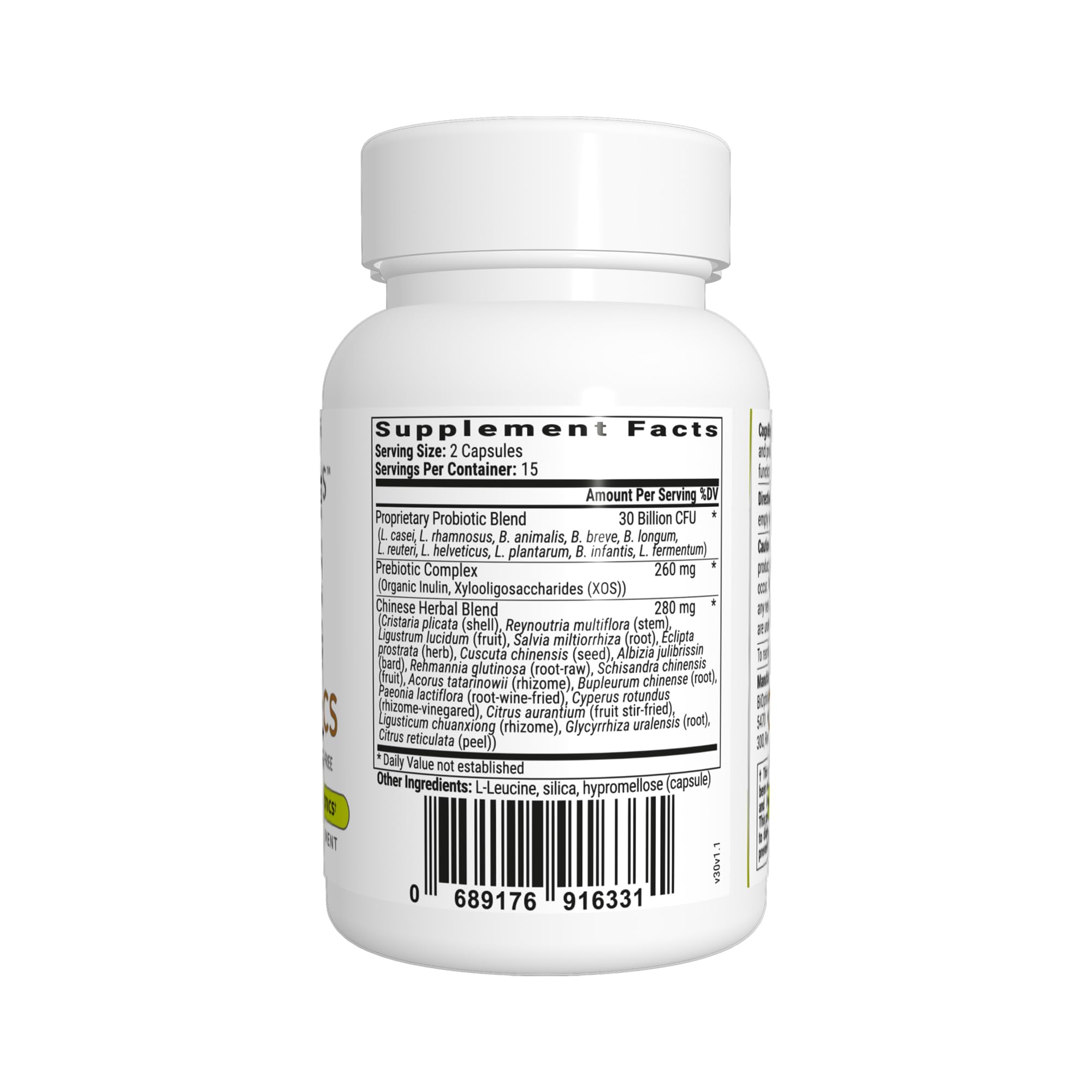 Étiquette Cognibiotics montrant les ingrédients et bénéfices potentiels.