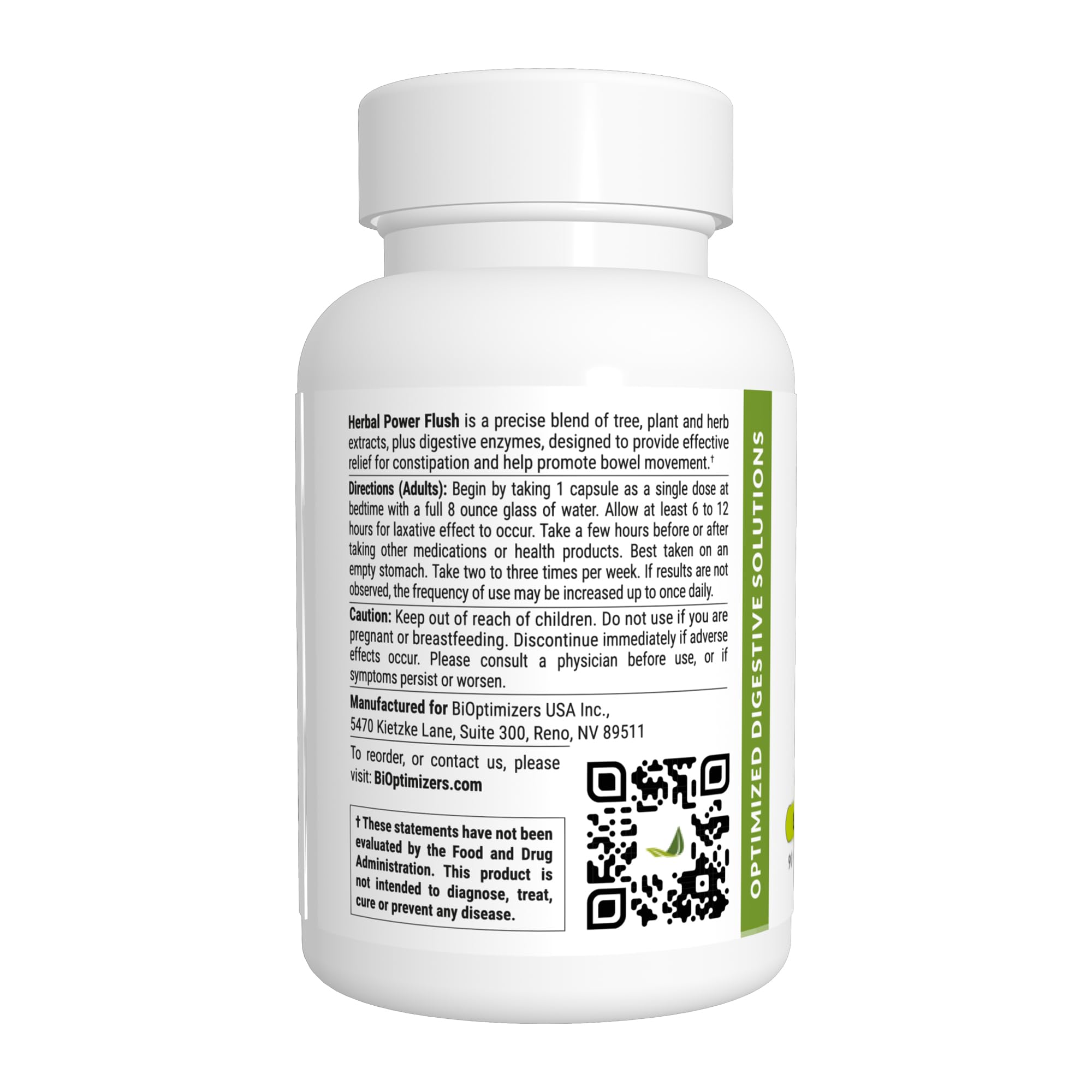Les capsules BIOptimizers Herbal Power Flush faciles à avaler pour soutenir une digestion régulière.