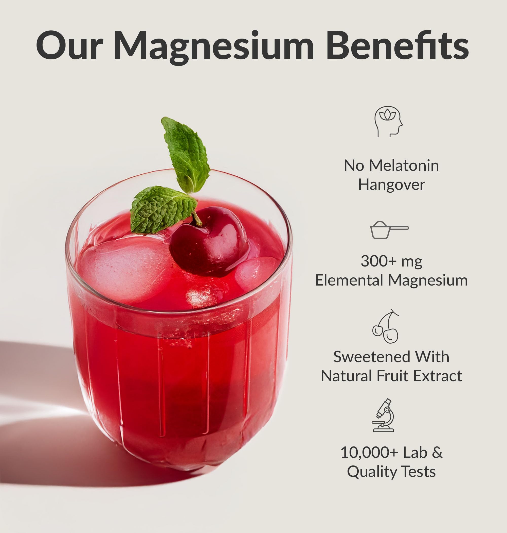 Ingrédients naturels et textures du mélange BIOptimizers Magnesium Breakthrough.