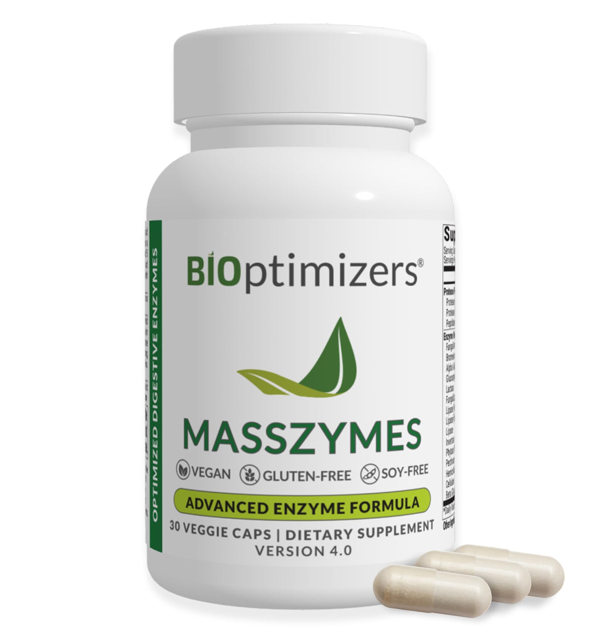 BIOptimizers MassZymes – bouteille de capsules, soutien digestif après repas