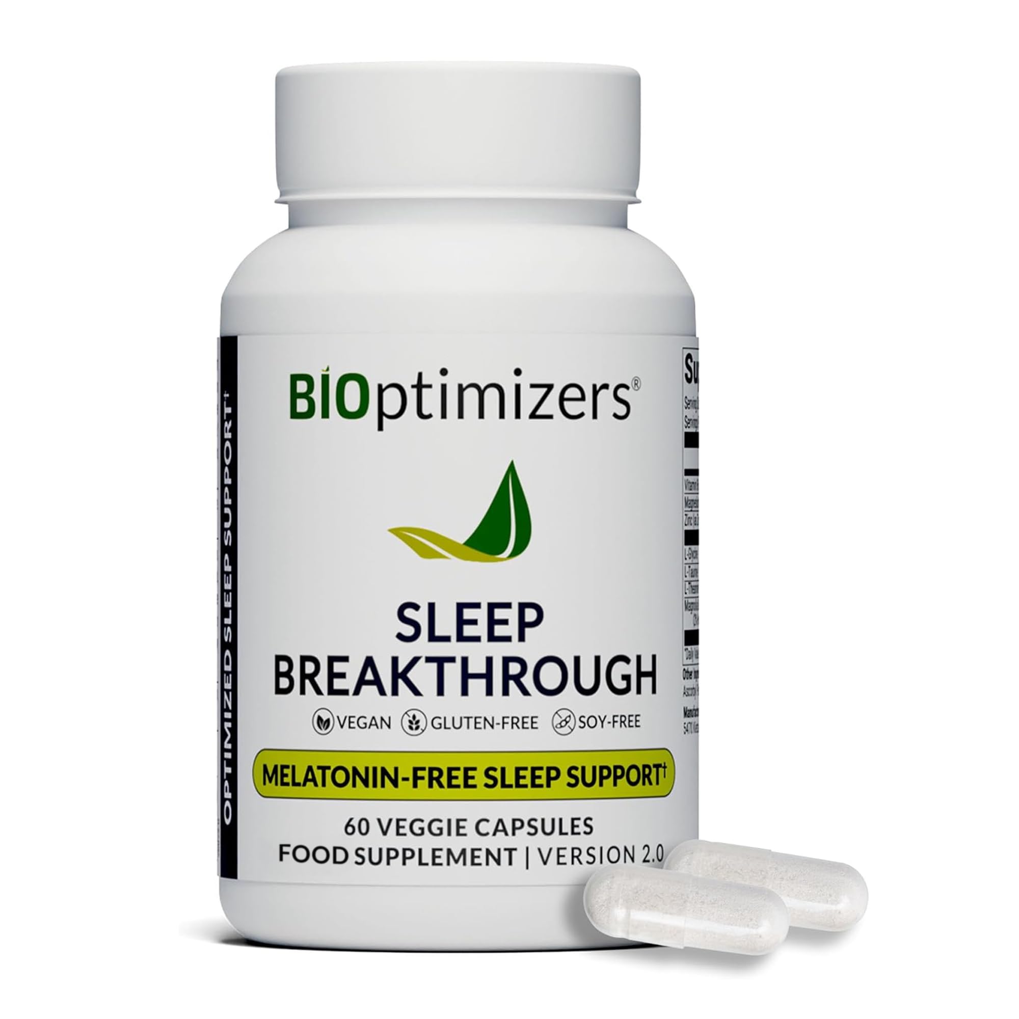 BiOptimizers Sleep Breakthrough capsules, aide naturelle à l'endormissement sans mélatonine.