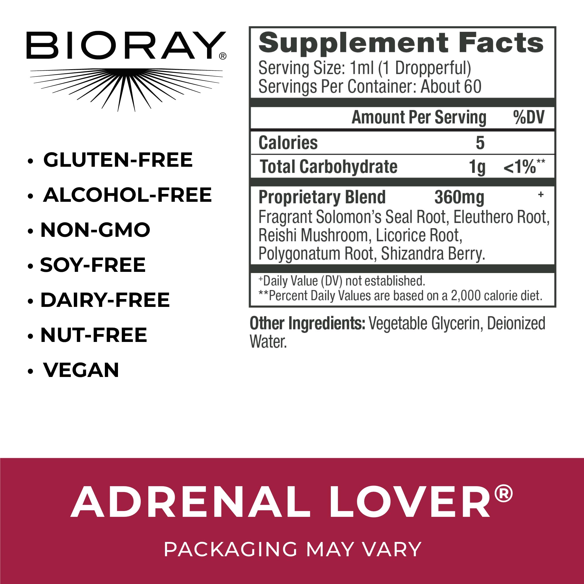 BIORAY Adrenal Lover goutte dans eau – dosage facile pour énergie et concentration.