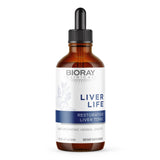 BIORAY Clinical Liver Life, flacon-gouttes, soutient la fonction hépatique et la détoxication quotidienne.