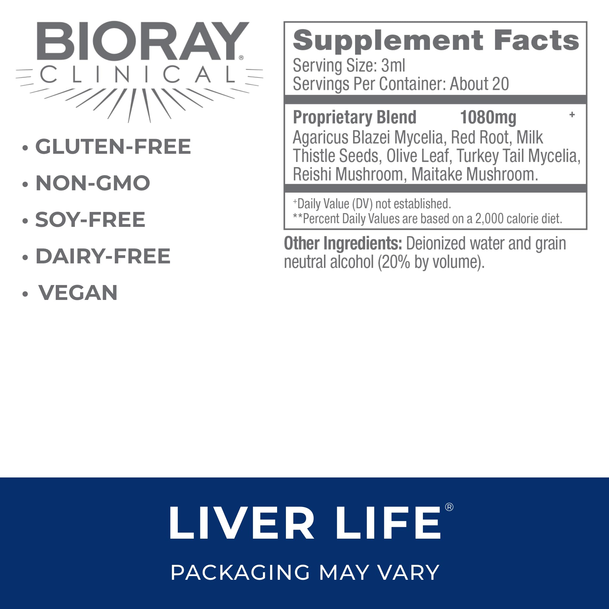 BIORAY Clinical Liver Life - gouttes: utilisation potentielle pour énergie et détox.