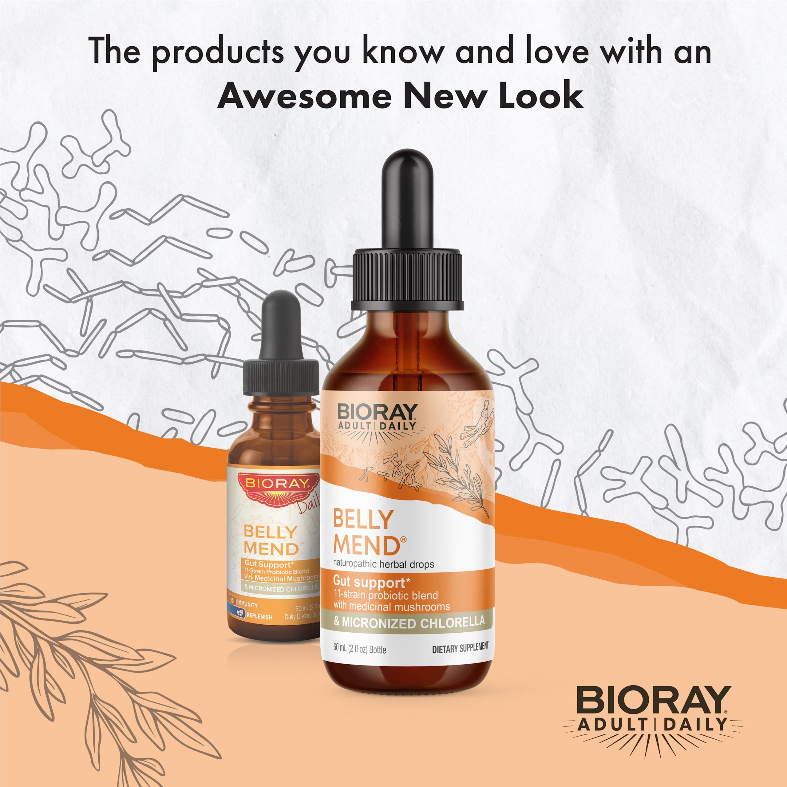 BIORAY Daily Belly Mend – pot-dose, utilisation quotidienne pour le confort digestif.