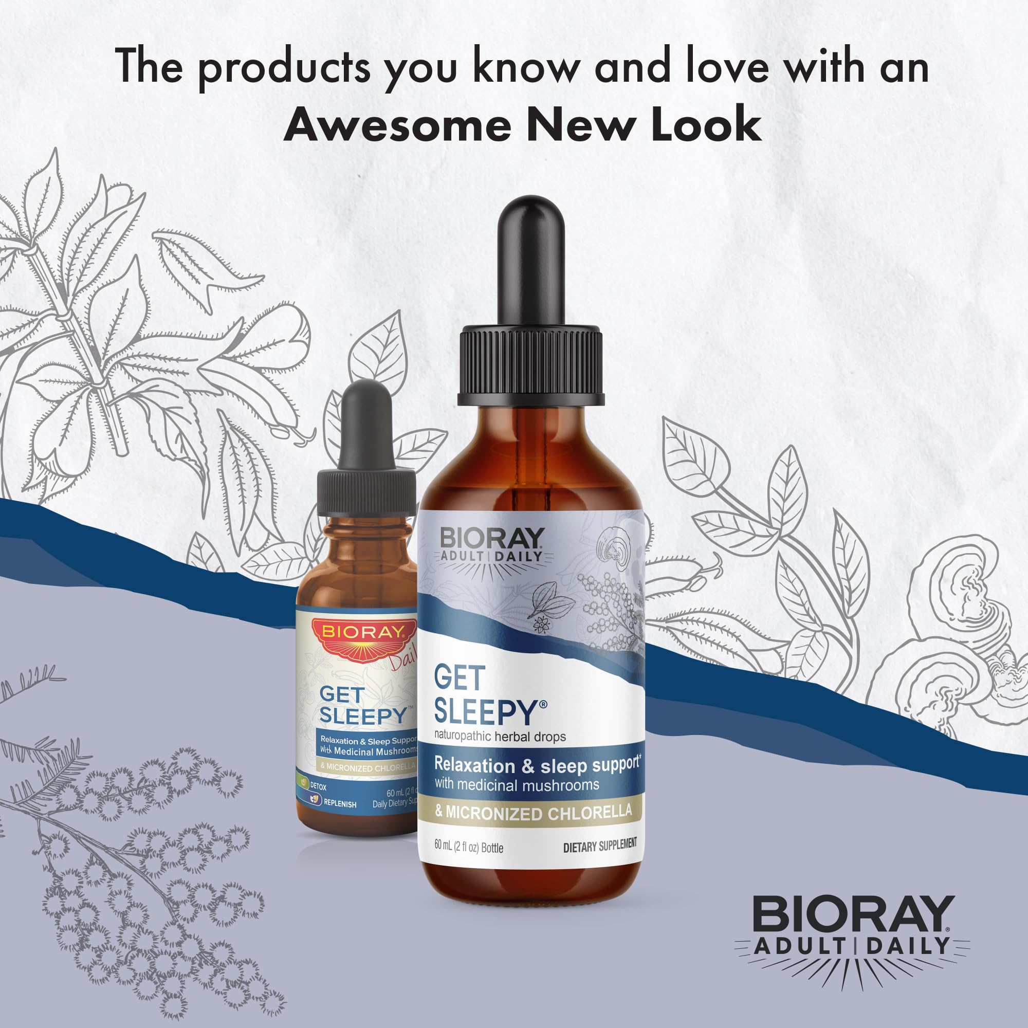BIORAY Daily Get Sleepy – Emballage: ingrédients biologiques certifiés.