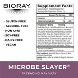 Étiquette BIORAY Daily Microbe Slayer montrant les ingrédients et bénéfices.