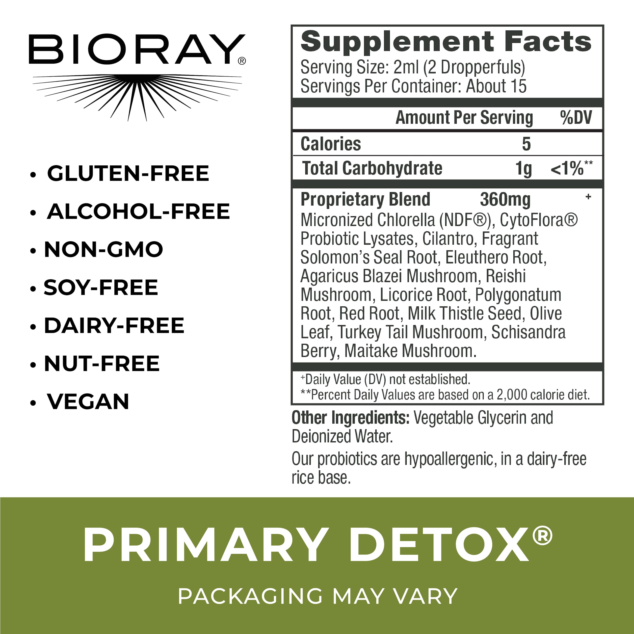 Bioray Daily Primary Detox – gouttes visiblement concentrées pour soutien énergétique
