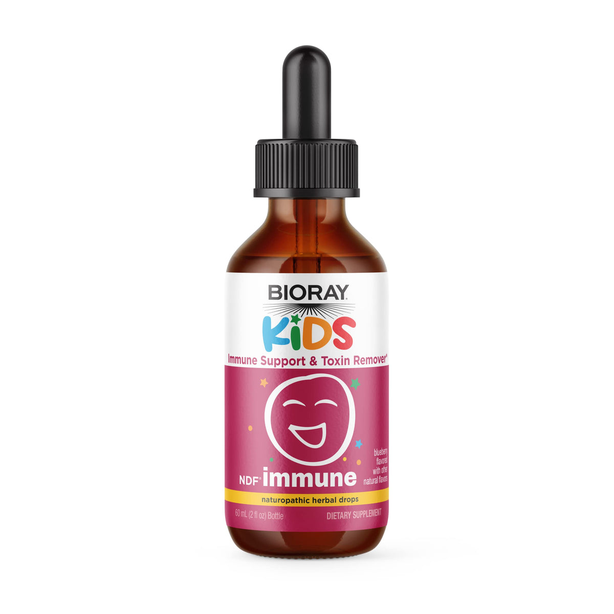 BIORAY Enfants NDF Immunité Myrtille flacon: soutien immunitaire naturel pour enfants.