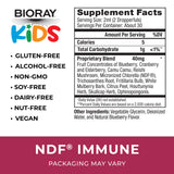 BIORAY Enfants NDF Immunité Myrtille étiquette: informations claires sur l’utilisation quotidienne.