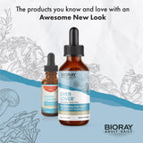 BIORAY Daily Liver Lover flacon sur étagère, rituel quotidien pour énergie et peau lumineuse.