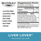 BIORAY Daily Liver Lover, goutte tombant dans un verre, soutien possible de la filtration hépatique.