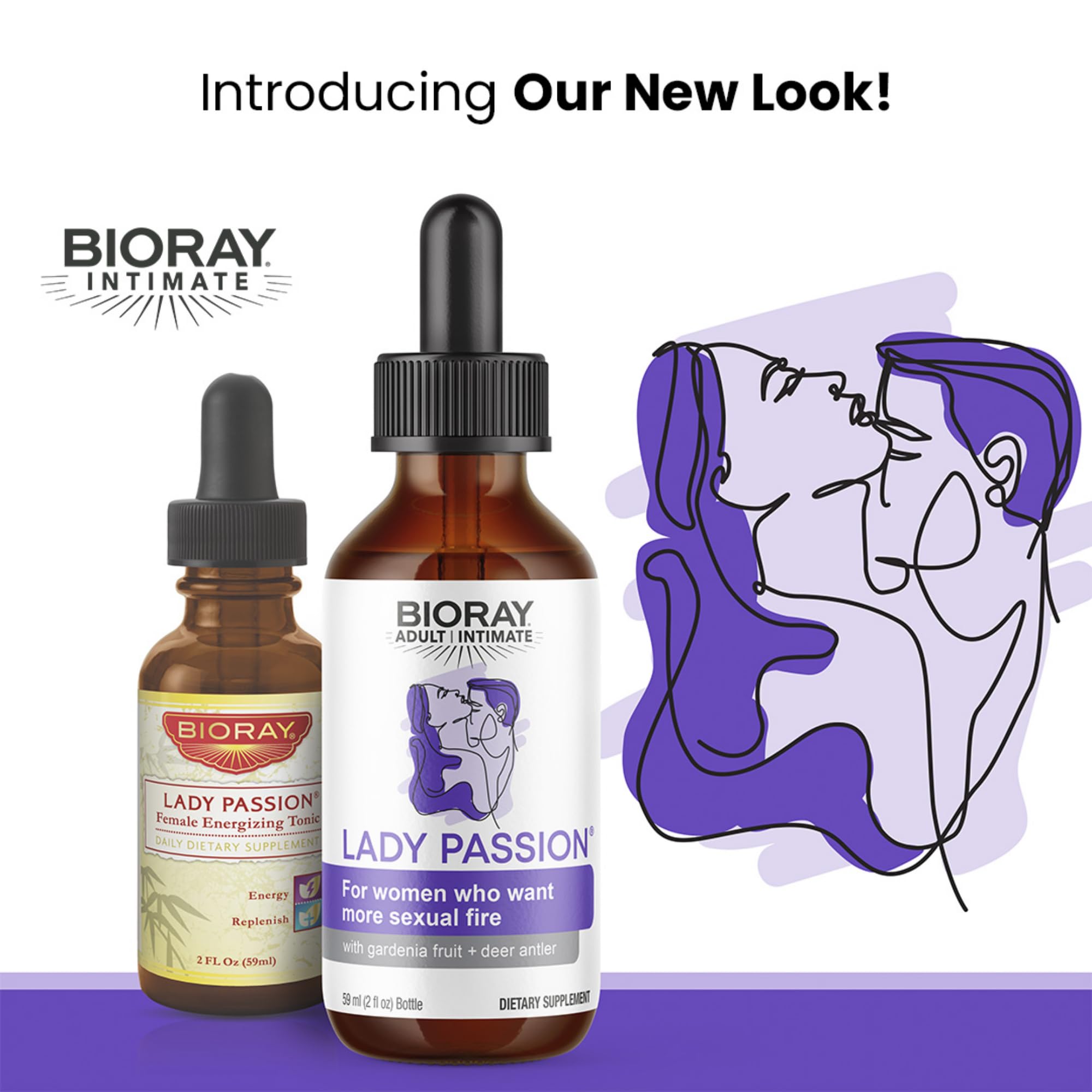 BIORAY Intime Femme Passion sur les gouttes, soutien potentiel de la circulation sanguine et concentration.
