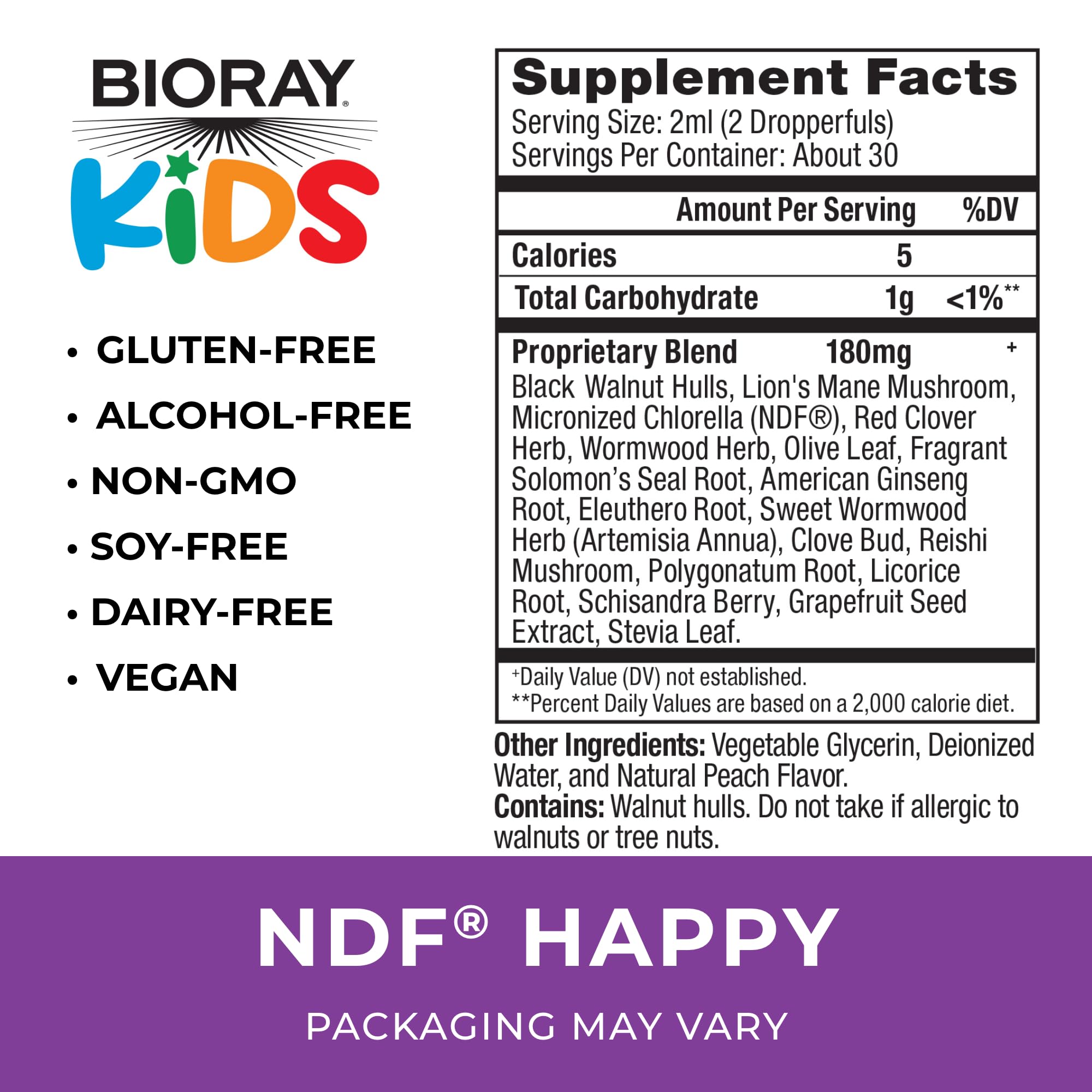 BIORAY Kids NDF Happy – emballage et présentation naturelle pour une utilisation quotidienne.