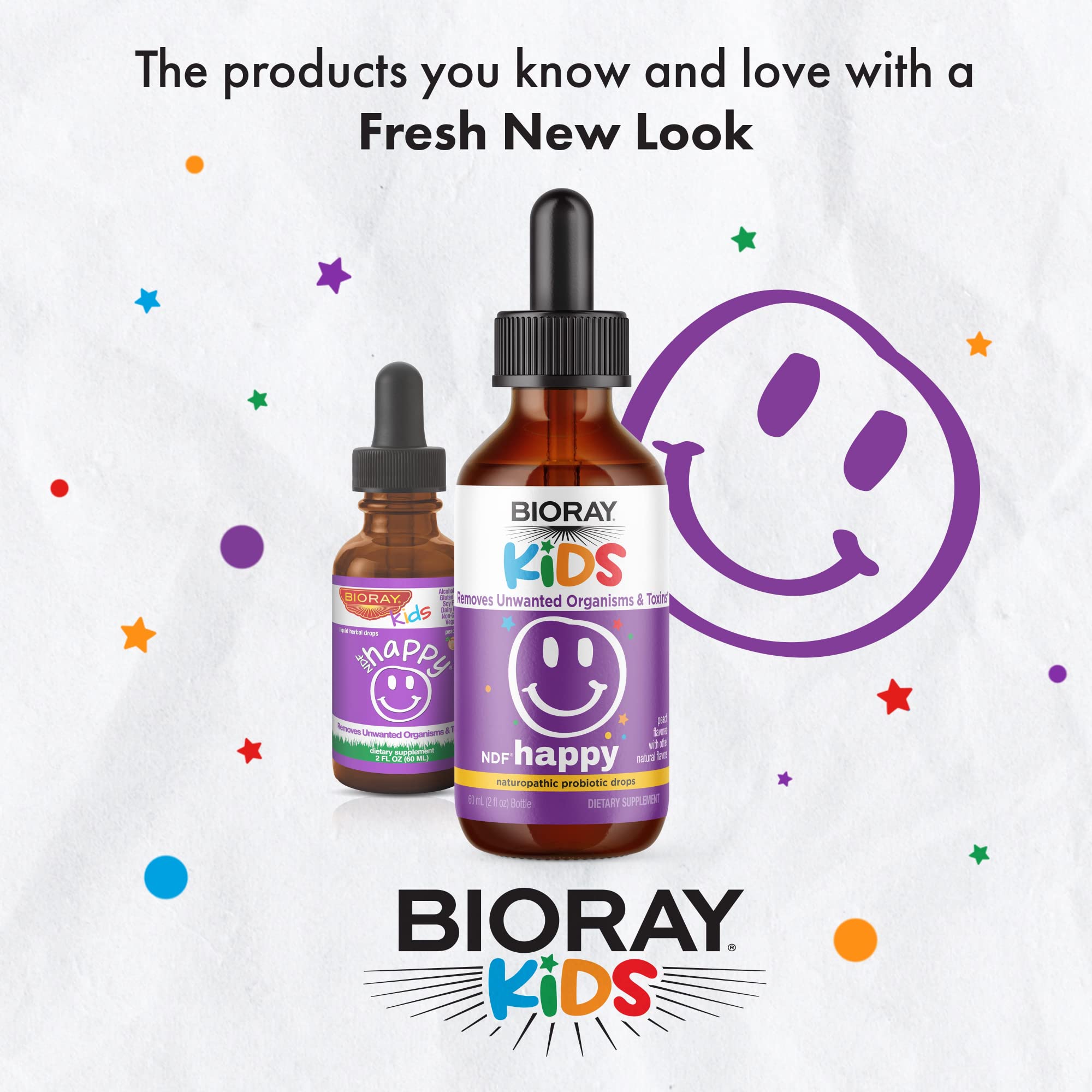 BIORAY Kids NDF Happy – ingrédients naturels favorisant le bien-être potentiel.