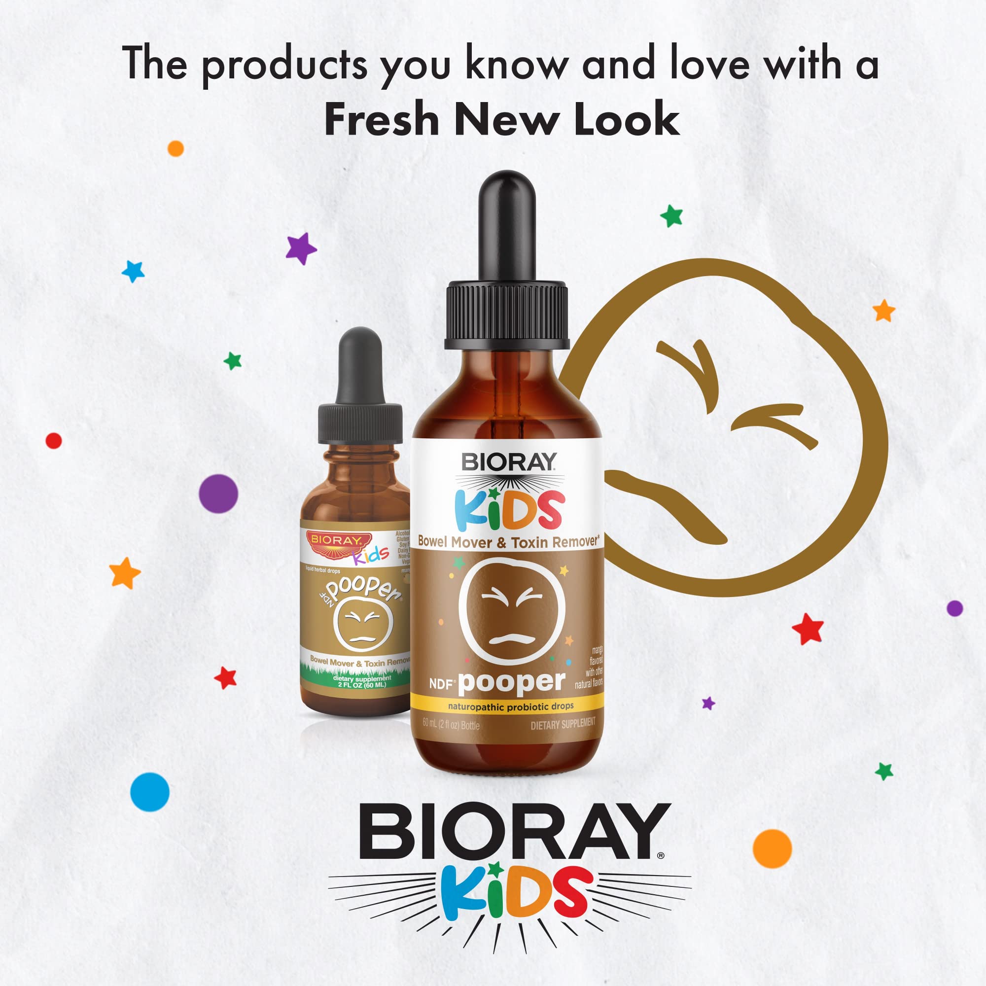 BIORAY Kids NDF Pooper — goût mangue, complément naturel utile après les repas.