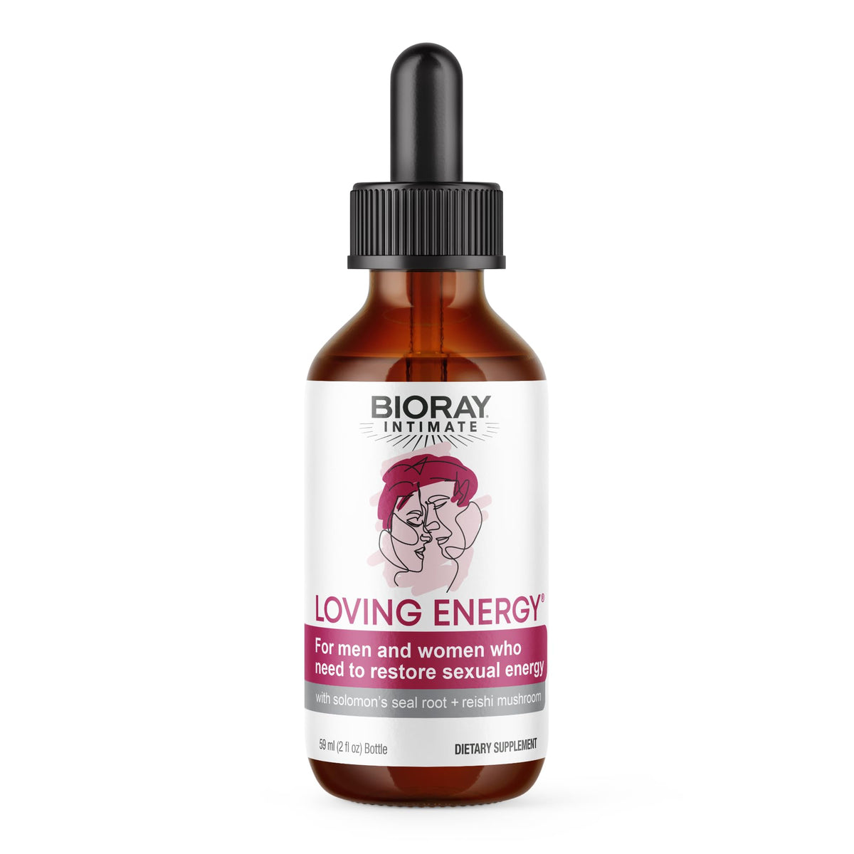 BIORAY Loving Energy bouteille et gouttes, potentiel soutien énergétique et bien-être matinal.