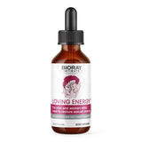 BIORAY Loving Energy bouteille et gouttes, potentiel soutien énergétique et bien-être matinal.