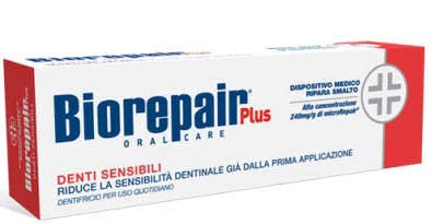 Biorepair dentifrice sensitif sans fluor pour les enfants de moins de six ans.