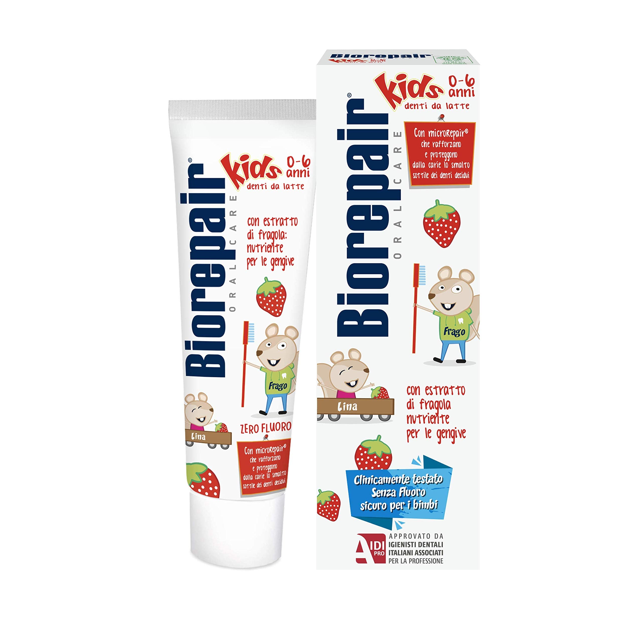 Biorepair dentifrice kids 0-6 ans, pack de 3 tubes pratique