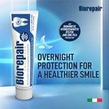 Biorepair dentifrice nocturne, texture crème prête à l’utilisation pour un nettoyage doux