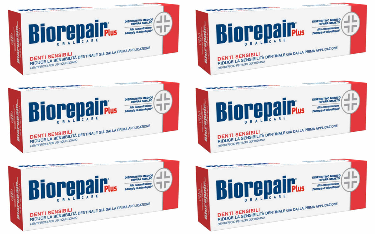 Biorepair dentifrice sensitif: réduction potentielle de la sensibilité dès la première application.