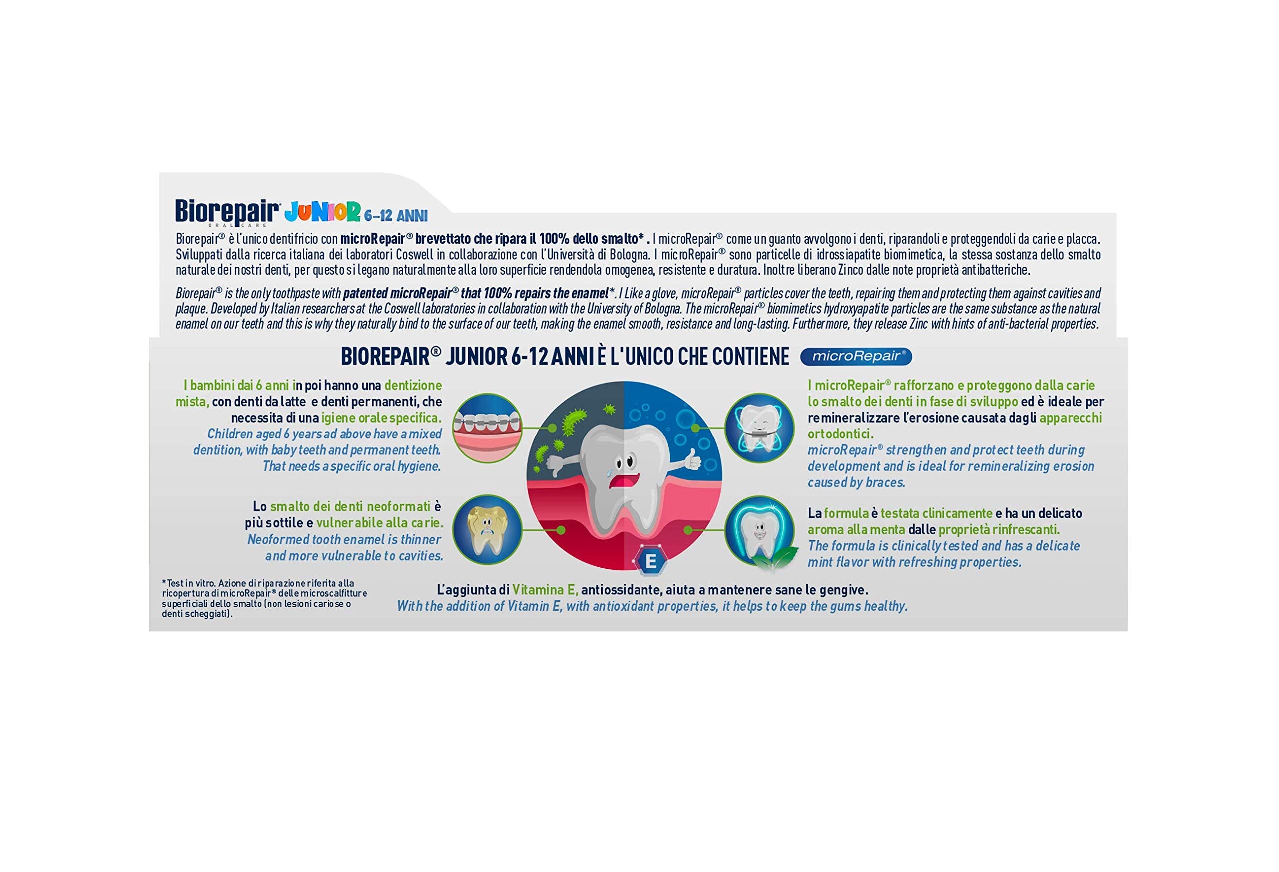 Biorepair Junior sans fluorure, idéal pour 7-14 ans