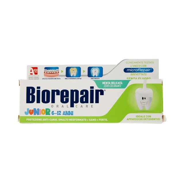 Biorepair Junior, emballage italien, 75 ml, idéal pour appareils orthodontiques