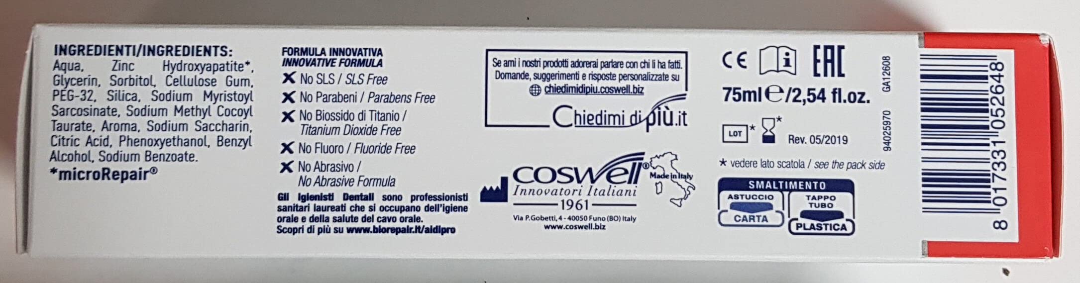 Biorepair microRepair: microparticules d'hydroxyapatite réparant l'émail en douceur.