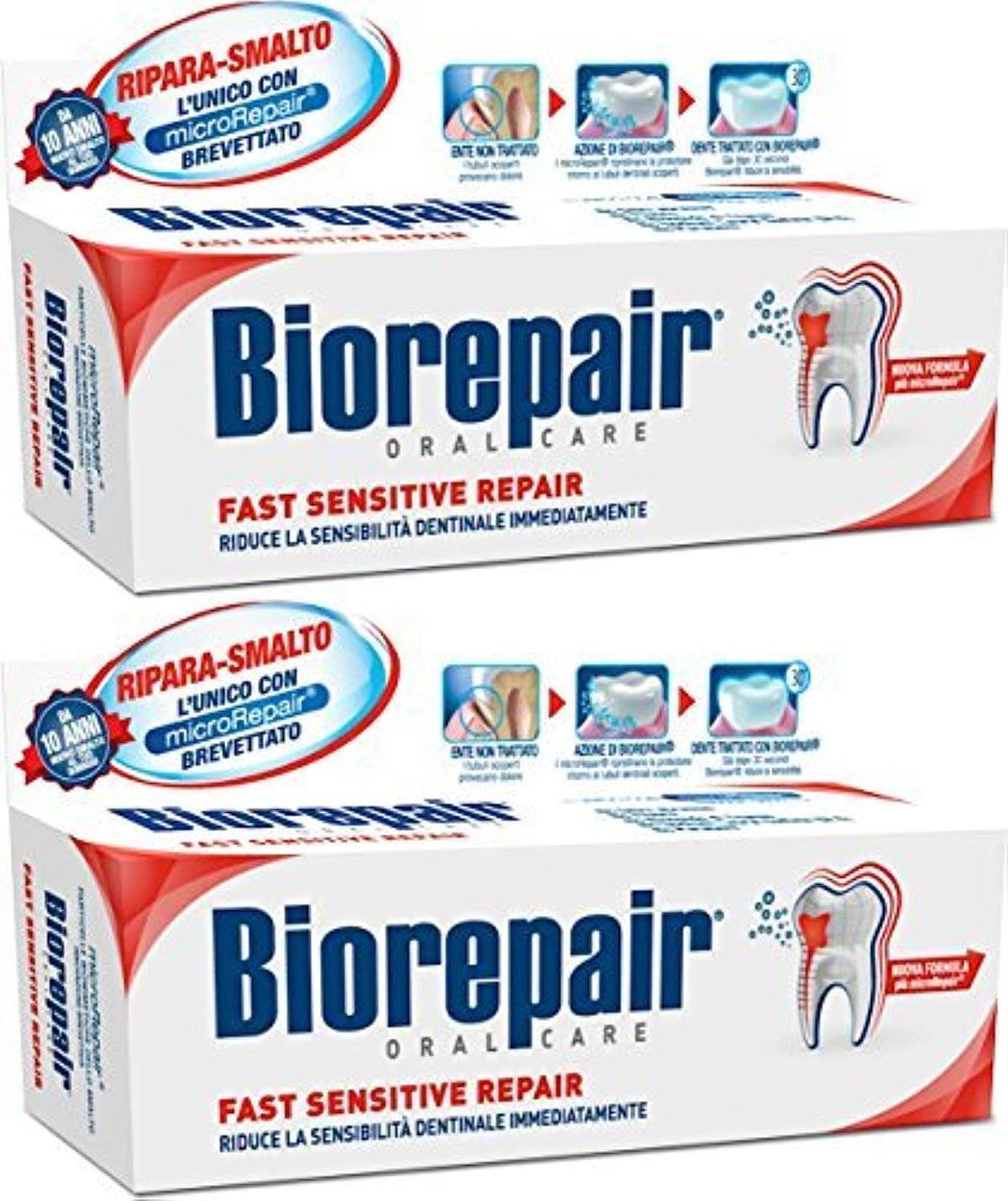 Biorepair pâte émail réparation: renforce l’émail et protège contre la sensibilité.