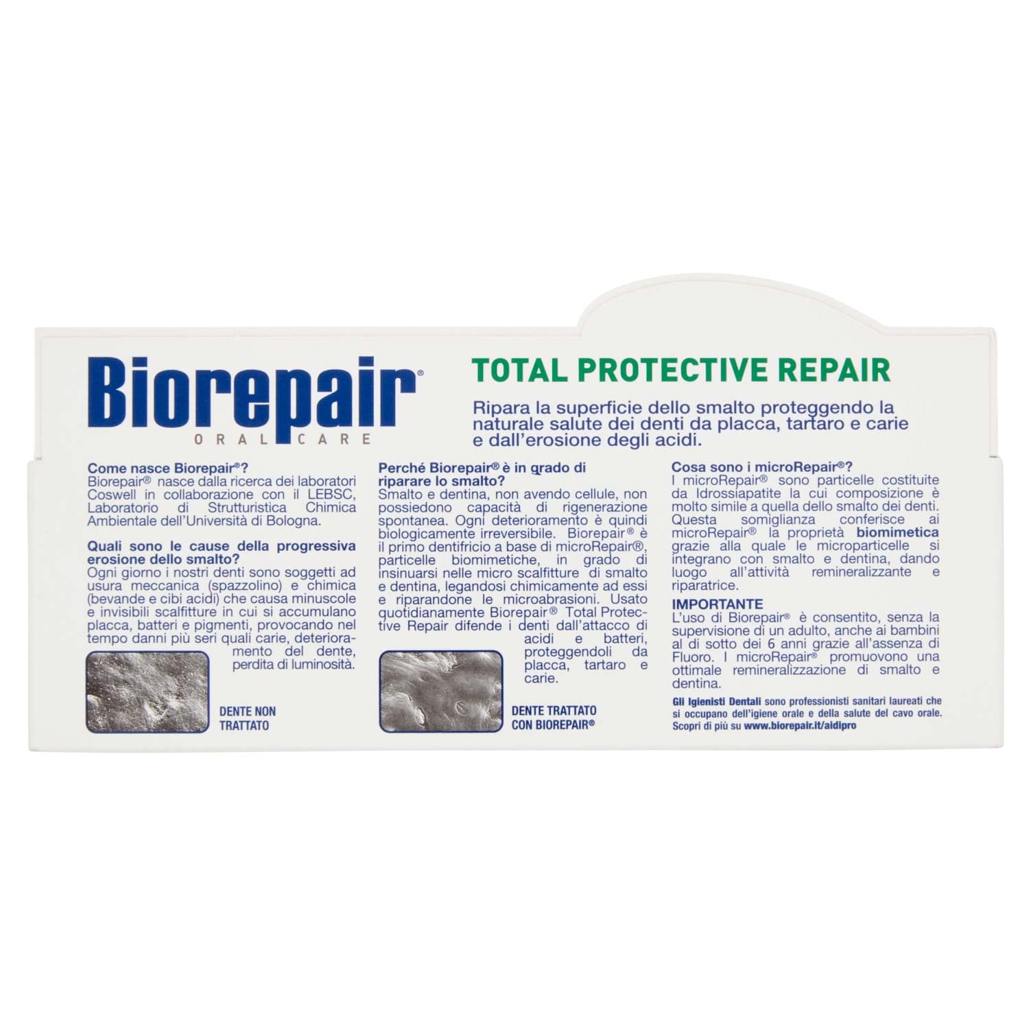 Biorepair démontrant la réparation de l’émail pendant le brossage.