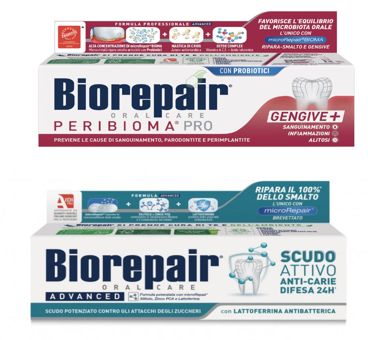 Biorepair Set 2 dentifrices avancés 75ml – rituel quotidien frais et efficace